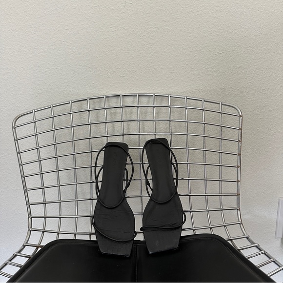 St. Agni Pina Sandals in Black Croco - Picture 1 of 2